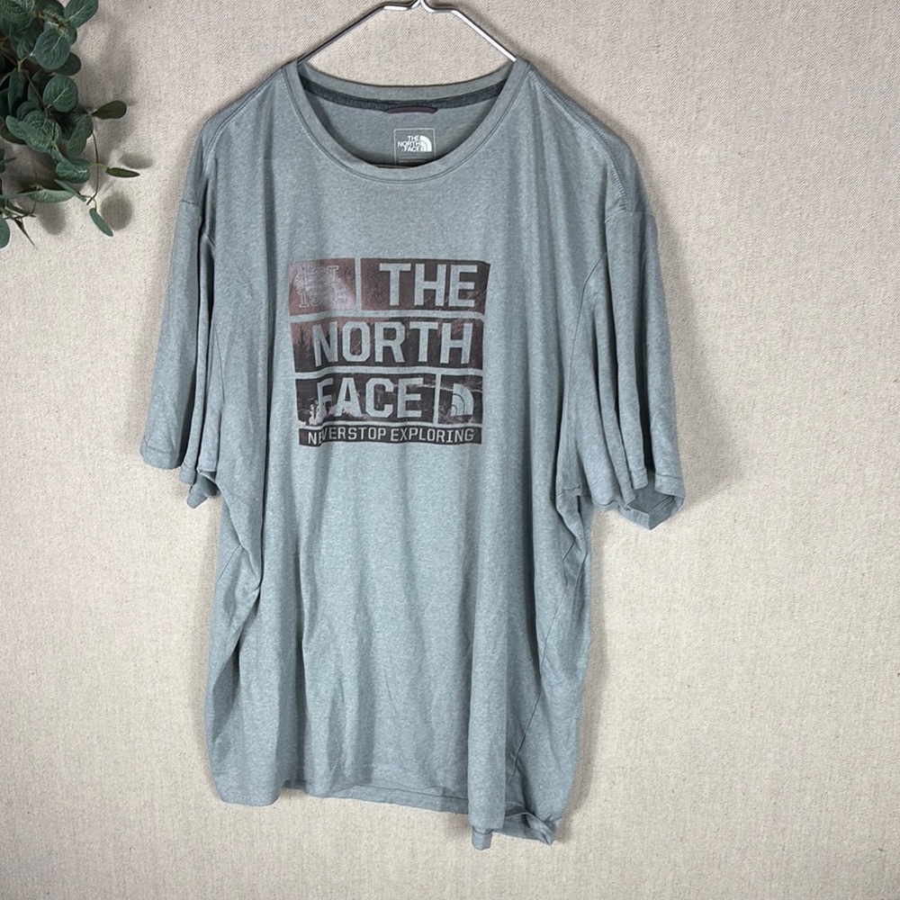 The North Face Gray Blue Short Sleeve Tee Casual Crew Neck XXL - Picture 8 of 10
